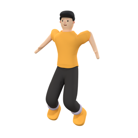 Homem pulando  3D Illustration