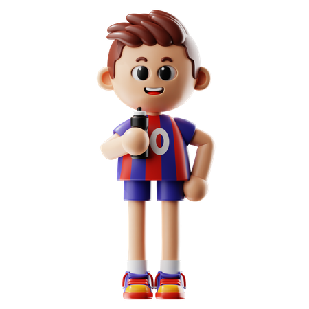 Homem segurando uma garrafa de água  3D Icon