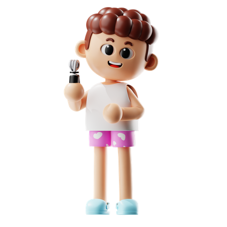 Homem segurando uma pinça de mão  3D Icon