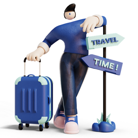 Homem seleciona destino de viagem  3D Icon