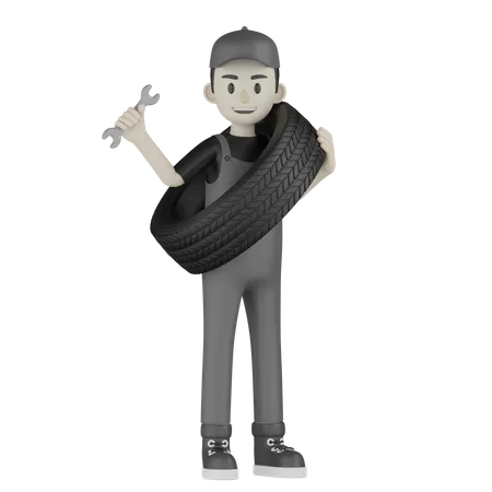 Homem de serviço  3D Illustration