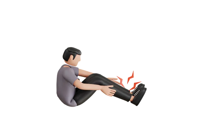Homem sofre dor no tornozelo  3D Illustration
