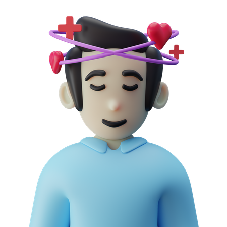 Homem tem problemas de saúde mental  3D Illustration