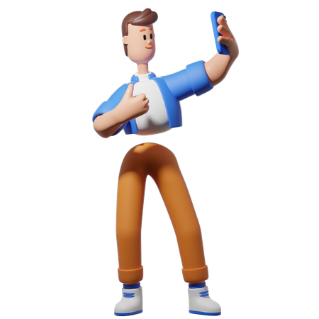 Homem tirando selfies  3D Icon