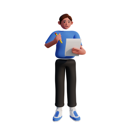 Homem tomando notas  3D Icon
