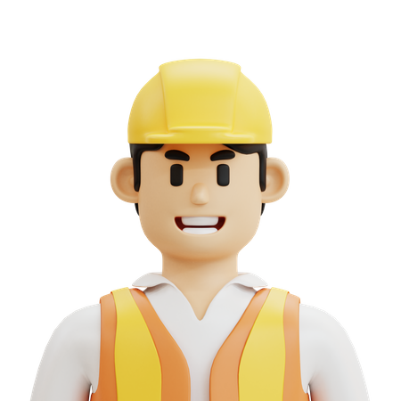 Trabalhador da construção civil masculino  3D Icon
