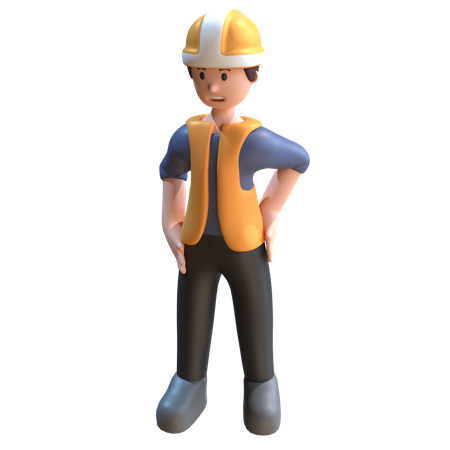 Trabalhador industrial masculino  3D Illustration