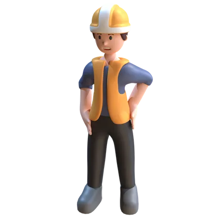 Trabalhador industrial masculino  3D Illustration