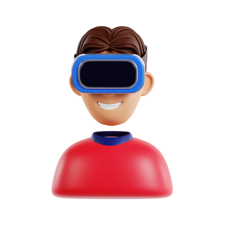 Homem usando fone de ouvido vr  3D Icon