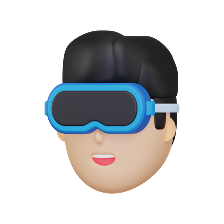 Homem usando realidade virtual  3D Illustration