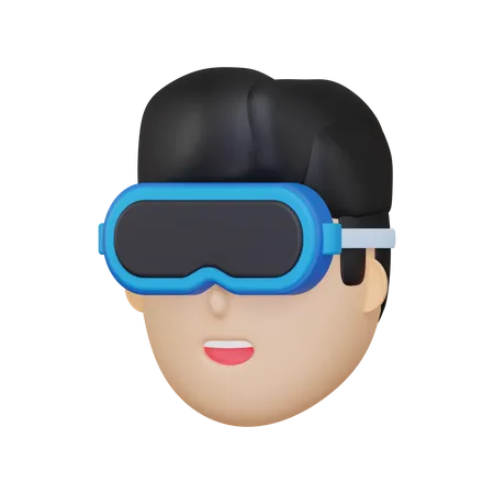 Homem usando realidade virtual  3D Illustration