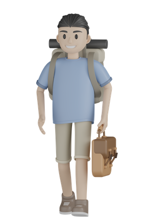 Viajante masculino  3D Illustration