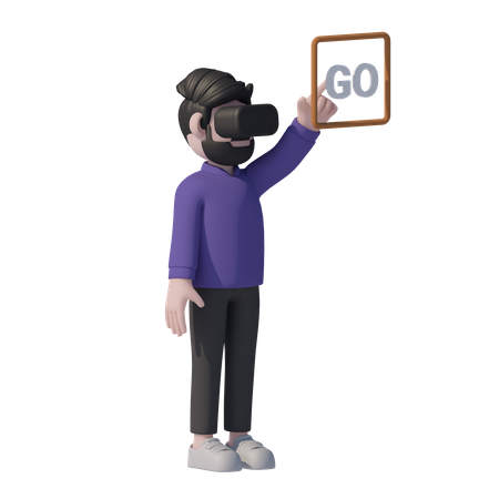 Homem VR vai  3D Icon