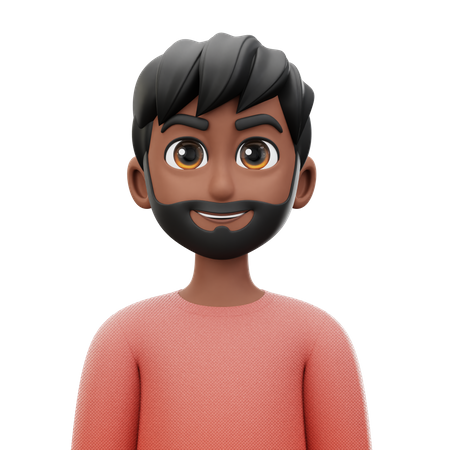 Homme à barbe  3D Icon