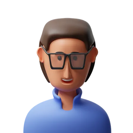 Avatar homme avec des lunettes  3D Icon