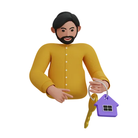 Homme Acheter une nouvelle maison  3D Icon