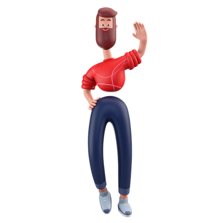 Homme agitant les mains  3D Illustration