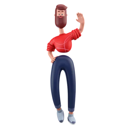 Homme agitant les mains  3D Illustration