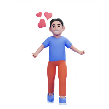 Homme amoureux  3D Illustration