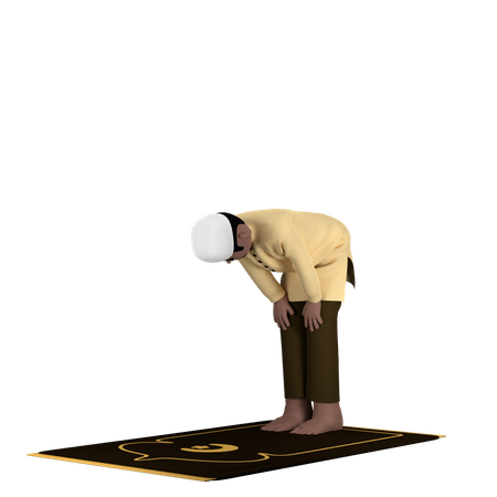 Homme arabe dans la pose de Ruku  3D Icon