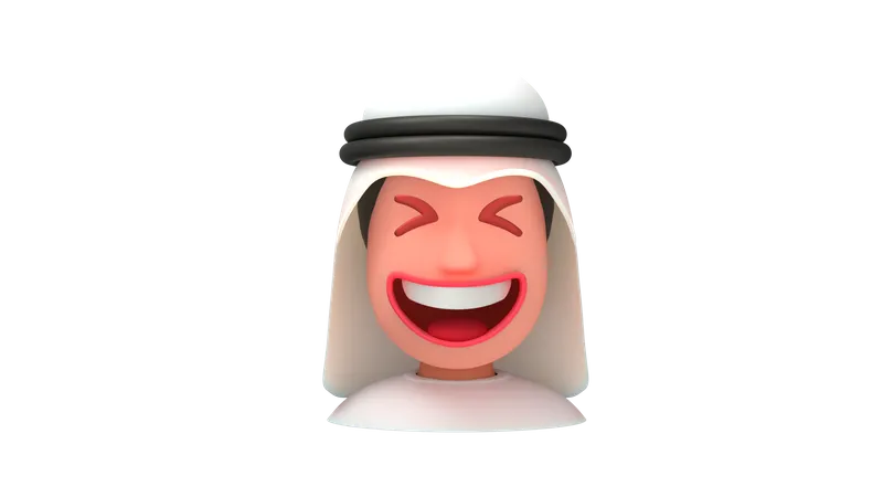 Homme arabe qui rit  3D Emoji