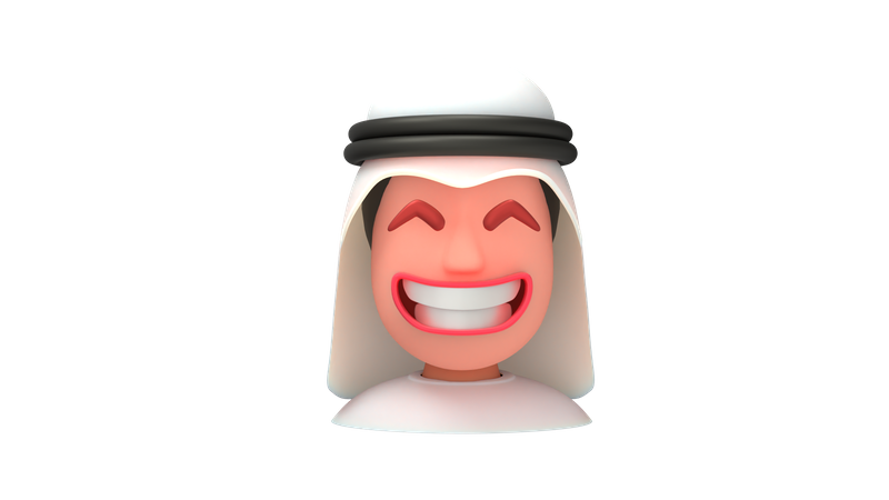 Homme arabe qui rit  3D Emoji