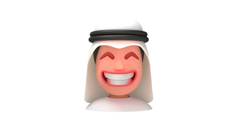 Homme arabe qui rit  3D Emoji