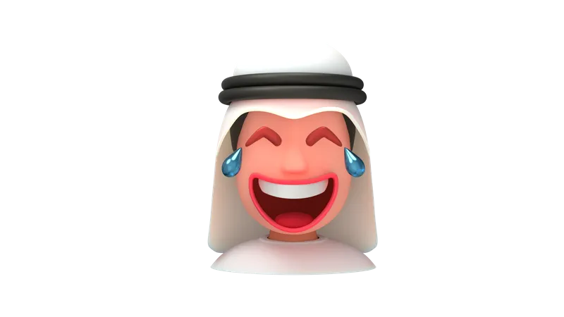 Homme arabe qui rit  3D Emoji