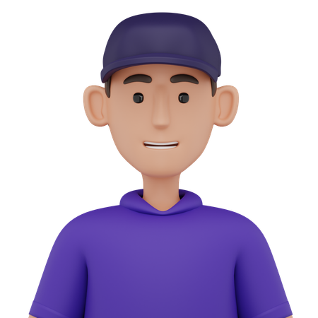 Avatar homme avec chapeau  3D Icon