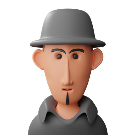 Avatar homme avec chapeau  3D Icon