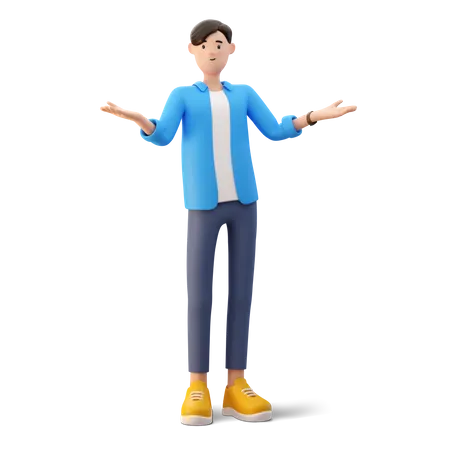 Homme aux bras grands ouverts  3D Illustration