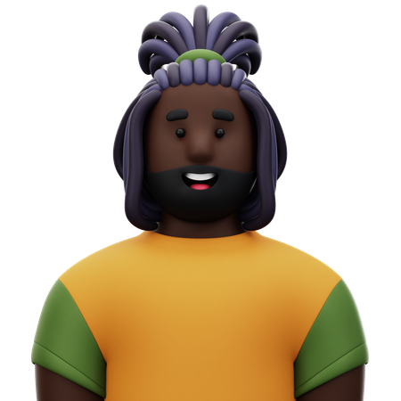 Homme aux dreadlocks  3D Icon