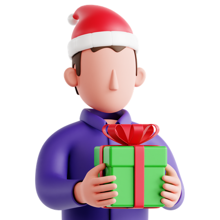 Homme avec cadeau  3D Icon