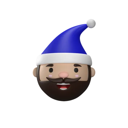 Homme avec casquette de Noël  3D Illustration