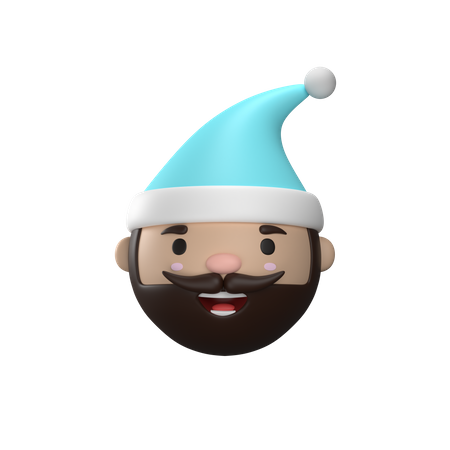 Homme avec casquette de Noël  3D Illustration