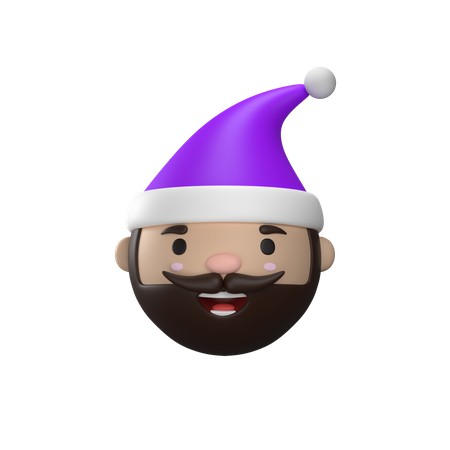 Homme avec casquette de Noël  3D Illustration