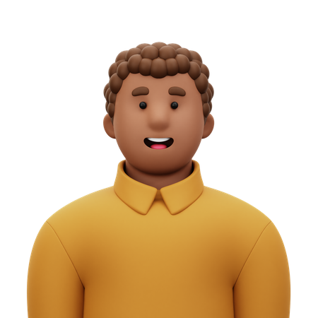 Homme avec une chemise jaune  3D Icon