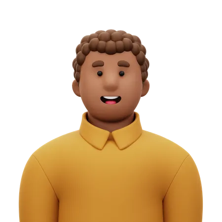 Homme avec une chemise jaune  3D Icon