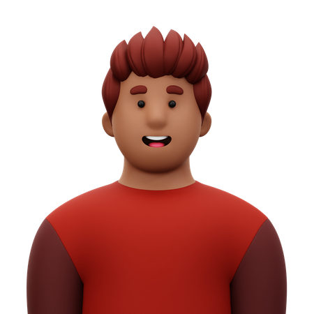 Homme avec une chemise rouge  3D Icon