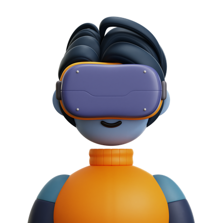 Homme avec des lunettes vr  3D Icon