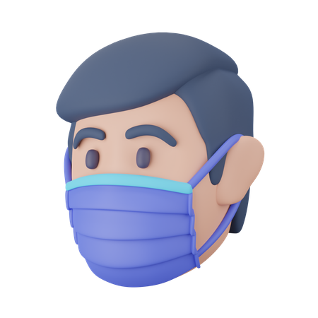 Homme avec masque  3D Icon