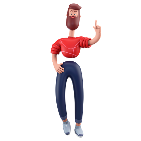 Homme ayant une idée  3D Illustration