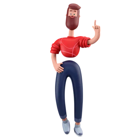 Homme ayant une idée  3D Illustration