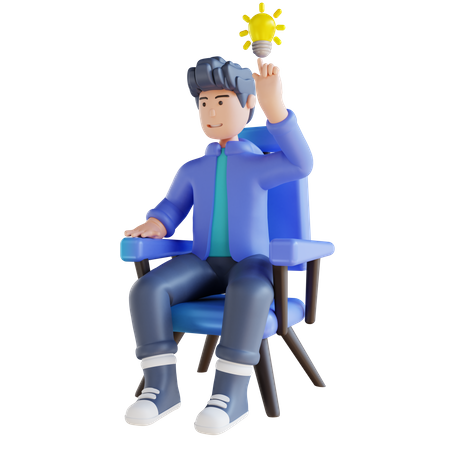 Homme ayant une idée  3D Illustration