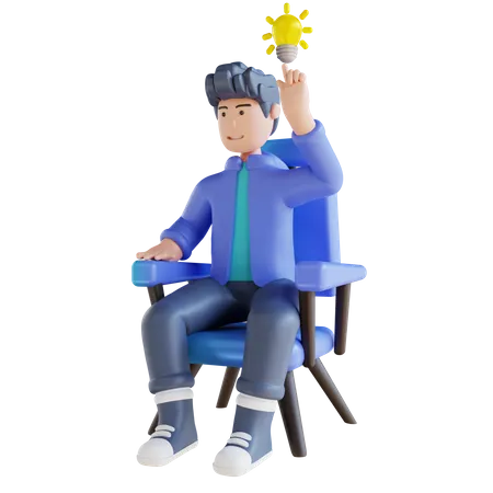 Homme ayant une idée  3D Illustration