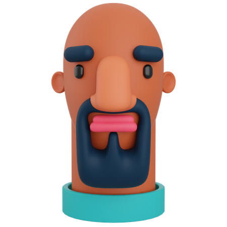 Homme barbu  3D Icon