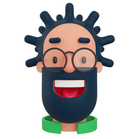 Homme barbu  3D Icon