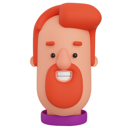 Homme barbu  3D Icon