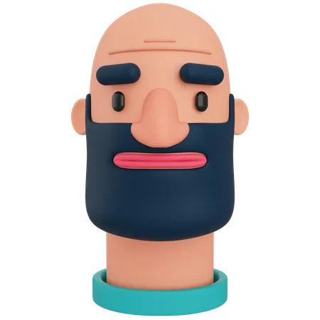 Homme barbu  3D Icon