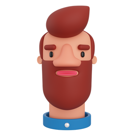 Homme barbu  3D Icon